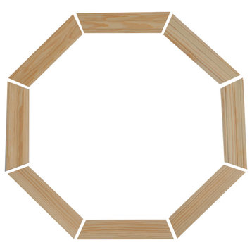 Trim Kit for Wood Stationary Octagon Windows, Mini Size, Pine