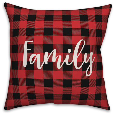 Family, Buffalo Check Plaid 18x18 Throw Pillow Cover