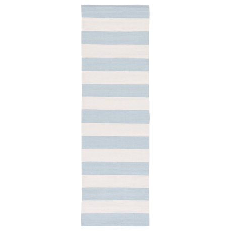 Safavieh Montauk Collection MTK712 Rug, Sky Blue/Ivory, 2'3"x8'