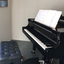 floor lamp over piano