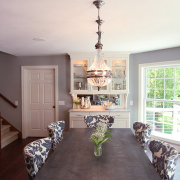 Zinc Table with Vintage Inspired Lighting