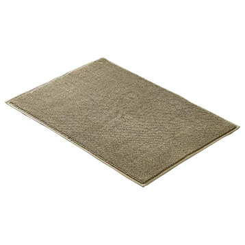 Salzburg Fabric Reversible Bath Rug With Quick Drying Loops , Brown