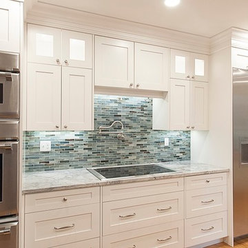 White Shaker Full Overlay Inset Kitchen Remodel