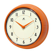 Infinity Instruments Retro Kitchen Vintage 50s Wall Clock, Orange