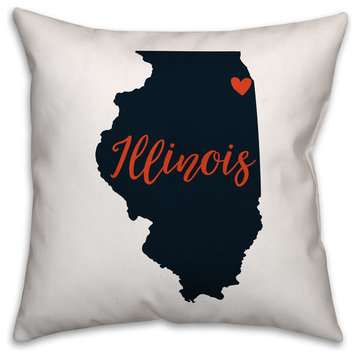 Illinois State Pride Chicago Love Outdoor Throw Pillow
