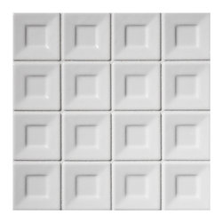 Dimensional Ceramic - Mimaki Mosaic 1-3/8" x 1-3/8" Cloud - Satin - Tile