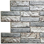 Dundee Deco - Light Beige Grey Old Brick 3D Wall Panels, Set of 5, Covers 25.6 Sq Ft - Dundee Deco's 3D Falkirk Retro are lightweight 3D wall panels that work together through an automatic pattern repeat to create large-scale dimensional walls of any size and shape. Dundee Deco brings a flowing, soothing texture with a touch of luxury. Wall panels work in multiples to create a continuous, uninterrupted dimensional sculptural wall. You can cover an existing wall with wall tiles or disguise wallpaper or paneled wall. These modern wall tiles create a sculptural and continuous dimensional surface to any room setting through patterning. Dundee Deco tile creates a modern seamless pattern on a feature wall or art piece.