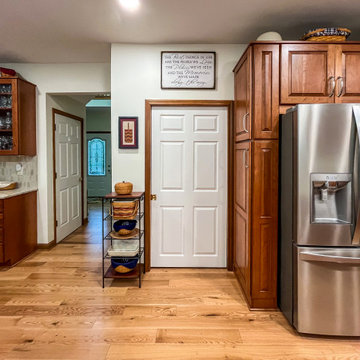 Cherry Cabinets with Pecan Stained Finish, Windemere Quartz Countertops