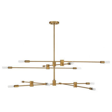 12 Light Chandelier in Industrial Style-15 Inches Tall and 54.25 Inches