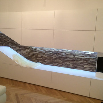 Wallure Wall Panels behind self in living room