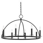 Hudson Valley Lighting - Howell 8-Light Chandelier Aged Iron Finish - Metal arches bring a smooth dome-shape and add an interesting twist to this traditional wagon-wheel chandelier. Candelabra bulbs around the circumference provide an abundance of bright, beautiful light. Available as a single or double-tier in Aged Brass, Polished Nickel or Aged Iron.