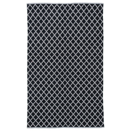 Safavieh Montauk Collection MTK706Z Rug, Black/Ivory, 6' x 9'