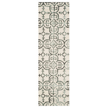Safavieh Dip Dye Collection DDY711 Rug, Ivory/Charcoal, 2'3"x12'