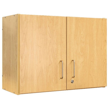 Tot Mate 22.5" 2-Level Contemporary Wood Composite Wall Cabinet in Maple