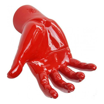 Open Hand Coat Hook, Shiny Red