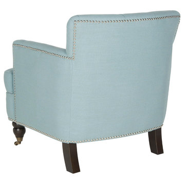 Safavieh Colin Tufted Club Chair, Sky Blue Linen