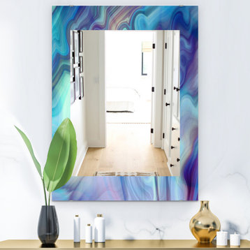 Designart Marbled Geode 8 Modern Frameless Vanity Mirror, 28x40