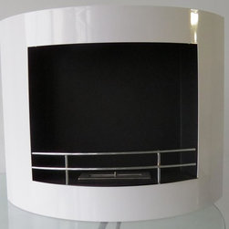"Maxima White" Wall Mounted Ventless Ethanol Fireplace - Indoor Fireplaces