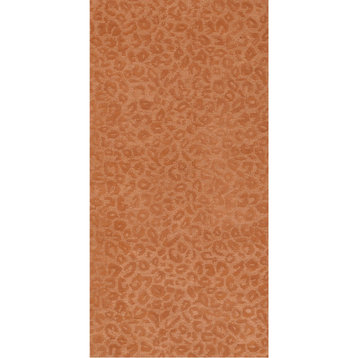 Leopardess Hand-Tufted Responsible Wool Area Rug, Burnt Orange, 2'6" X 5'