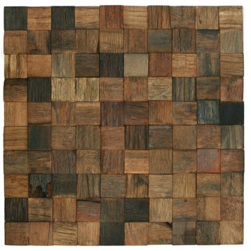 Reclaimed Boat Wood Tile 1.25" x 1.25
