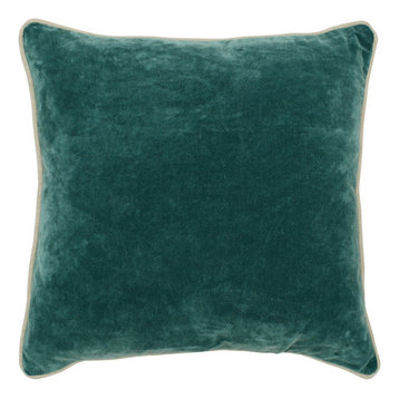 Kosas Home Harriet Velvet 18-inch Throw Pillow, Mallard Green
