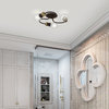 Bromley 3 Light Bronze With Antique Brass Accents Flush Mount