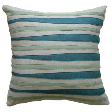 Striped Linen Pillow, 16"x16"