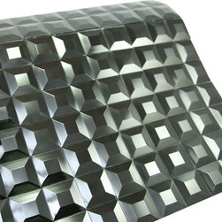 Glossy Black 3D Modern Square Glass Mosaic Tiles - Home Accessories & Decor
