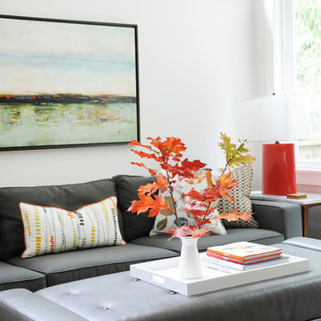 Eclectic Modern Family Home - Front Entrance, Living & Dining Room