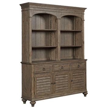 Kincaid Furniture Weatherford Hastings Open Buffet With Hutch, Heather