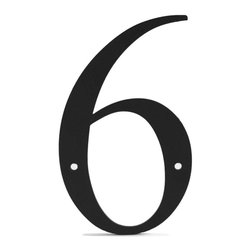 Timeless Wrought Iron - Black 6" Wrought Iron House Number, 6 - House Numbers