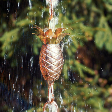 Pineapple Rain Chain - Polished Copper by Good Directions