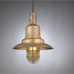 H-1350-C-48-Amber Crackle 1-Light Pendant Light - Pendant Lighting