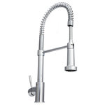 ZLINE Kitchen and Bath - ZLINE Apollo Kitchen Faucet in Chrome (APL-KF-CH) - The ZLINE Apollo Kitchen Faucet (APL-KF-CH) is manufactured with the highest quality materials on the market - making it long-lasting and durable.  We have focused on designing each faucet to be functionally efficient while offering a sleek design, making it a beautiful addition to any kitchen.  While aesthetically pleasing, this faucet offers a hassle-free washing experience, with 360 degree rotation and a spring loaded pressure adjusting spray wand. At 1.8 gal per minute this faucet provides the perfect amount of flexibility and water pressure to save you time. Our cutting edge lock in technology will keep your spray wand docked and in place when not in use.  ZLINE delivers the most efficient, hassle free kitchen faucet with a lifetime warranty, giving you peace of mind.  The ZLINE Apollo Kitchen Faucet (APL-KF-CH) ships next business day when in stock.