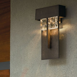 Hubbardton Forge Shard 1 Light Large LED Outdoor Wall Sconce in Dark Smoke - Products
