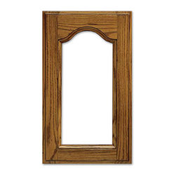 Chateau Glass Cabinet Door from CabinetNow.com shown in Rustic Oak - Kitchen Cabinetry