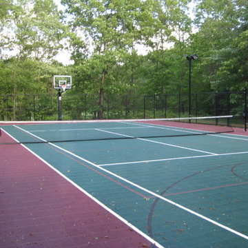 Backyard Basketball and Tennis Courts in Mansfield