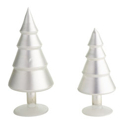 SATINY WHITE TREES - NEW - Holiday Accents And Figurines