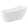 ANZZI 67" White Acrylic Soaking Bathtub With 1.28 GPF Toilet