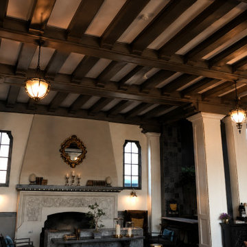 Dark Wood Ceiling and Architectural Details
