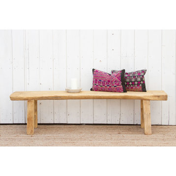 Antique Chinese Elm Wood Bench