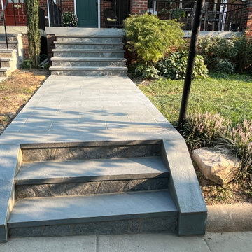 Running Bond Blue & Diamond Pattern Full Color Flagstone Walkways- Tenleytown DC