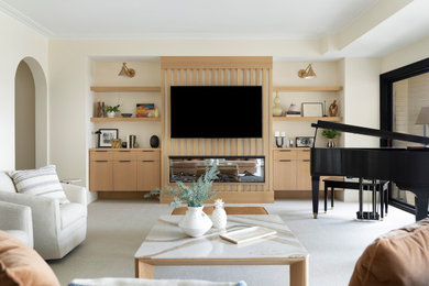 Example of a trendy living room design in Minneapolis