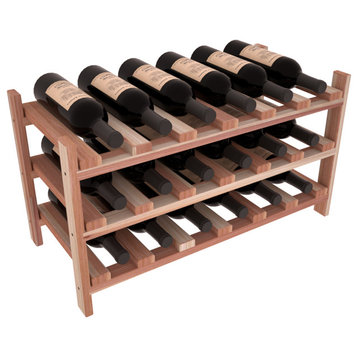 18-Bottle Stackable Wine Rack, Premium Redwood, Unstained