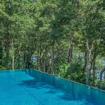 Outdoor Pool at Cape Cod Ocean Front Home Cotuit, MA
