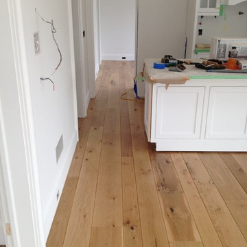 Amagansett: Wide plank White Oak installed, finished natural with Bona Traffic