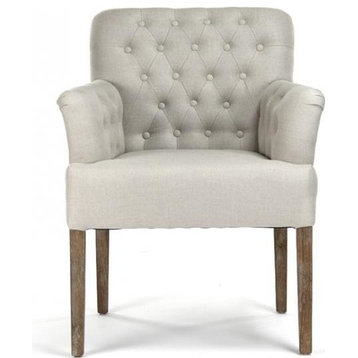 Arm Chair BARROIS Cream Wood Upholstery Fabric
