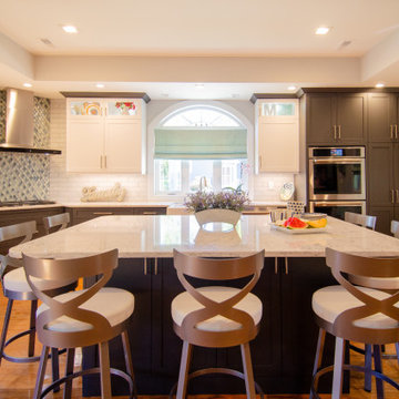 Steel gray and white two toned kitchen Chelmsford MA