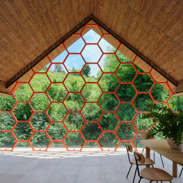Contemporary Tennis Court Clubhouse