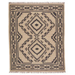 Jaipur Living - Jaipur Living Jaima Handmade Tribal Beige/ Black Area Rug 2'X3' - The globally inspired Bedouin collection features an assortment of Southwestern styles that are designed for the contemporary home. The handwoven Jaima rug offers a fresh take on a bold and open tribal medallion in easy-to-decorate colors of light beige and deep black. Crafted of durable and texture-rich jute, this natural, flatweave rug grounds spaces and adds a worldly vibe to any room.